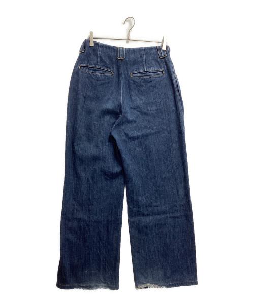soduk（スドーク）soduk (スドーク) 23SS タック ワイドデニム パンツ インディゴ サイズ:Mの古着・服飾アイテム