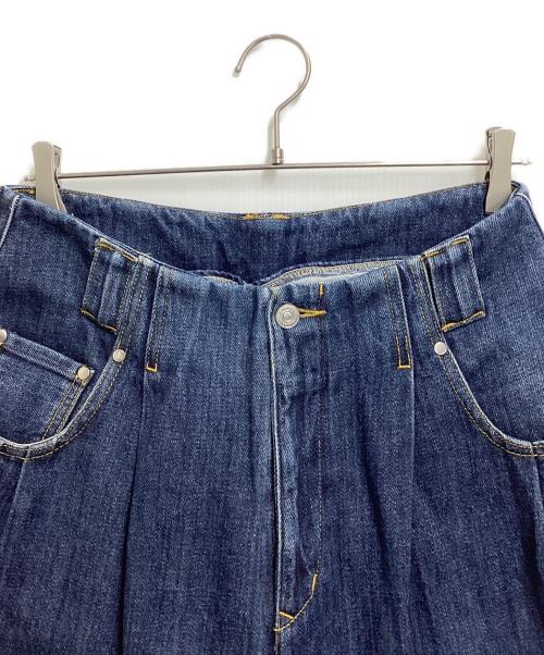 soduk（スドーク）soduk (スドーク) 23SS タック ワイドデニム パンツ インディゴ サイズ:Mの古着・服飾アイテム