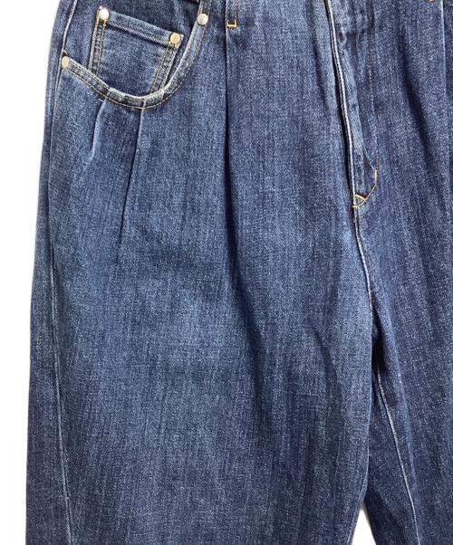 soduk（スドーク）soduk (スドーク) 23SS タック ワイドデニム パンツ インディゴ サイズ:Mの古着・服飾アイテム