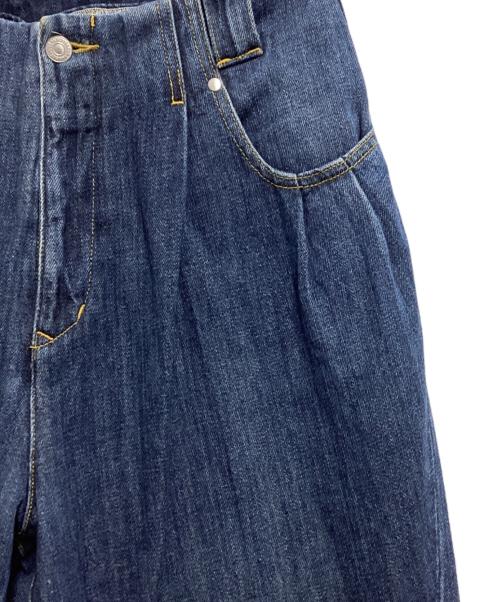 soduk（スドーク）soduk (スドーク) 23SS タック ワイドデニム パンツ インディゴ サイズ:Mの古着・服飾アイテム