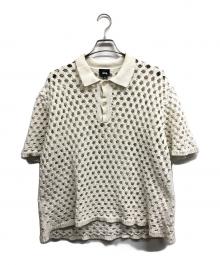 stussy（ステューシー）の古着「Big Mesh Polo Sweater」｜ホワイト