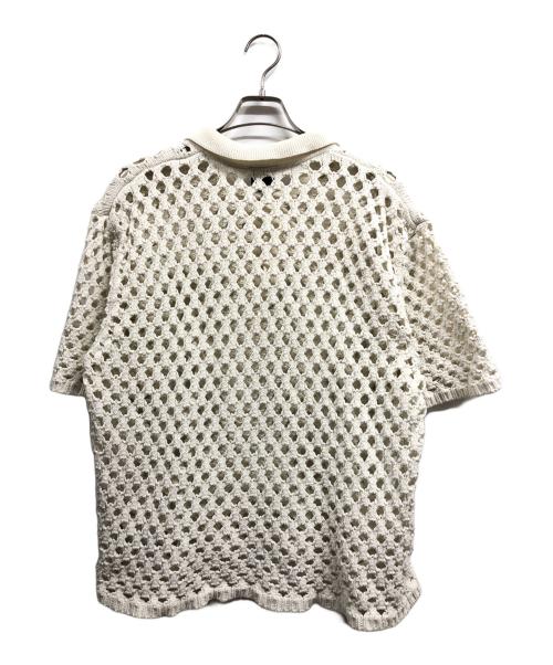 stussy（ステューシー）stussy (ステューシー) Big Mesh Polo Sweater ホワイト サイズ:XLの古着・服飾アイテム