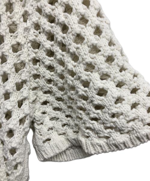 stussy（ステューシー）stussy (ステューシー) Big Mesh Polo Sweater ホワイト サイズ:XLの古着・服飾アイテム