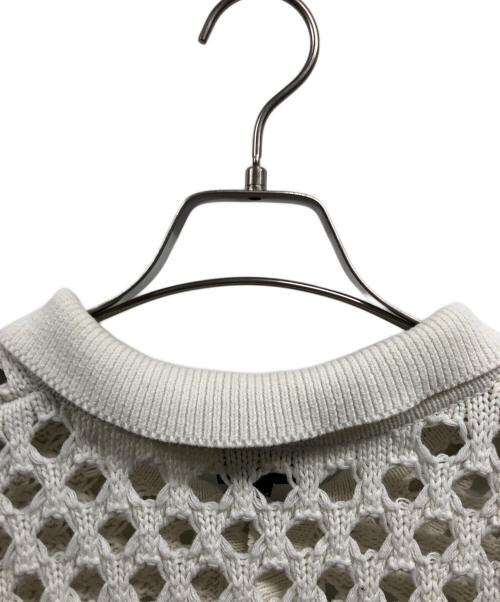 stussy（ステューシー）stussy (ステューシー) Big Mesh Polo Sweater ホワイト サイズ:XLの古着・服飾アイテム