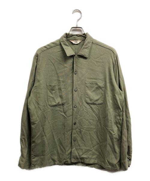 Davinci（ダヴィンチ）Davinci (ダヴィンチ) ヴィンテージオープンカラーシャツ カーキ サイズ:FREEの古着・服飾アイテム