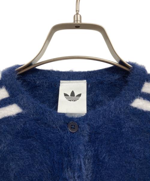 adidas（アディダス）adidas (アディダス) ブルー フラッフィー ニットカーディガン ネイビー サイズ:Ｓの古着・服飾アイテム
