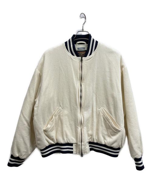 FIDELITY（フィデリティー）FIDELITY (フィデリティー) SKOOKUM (スクーカム) コーデュロイスタジャン ホワイト サイズ:XLの古着・服飾アイテム
