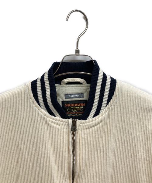 FIDELITY（フィデリティー）FIDELITY (フィデリティー) SKOOKUM (スクーカム) コーデュロイスタジャン ホワイト サイズ:XLの古着・服飾アイテム