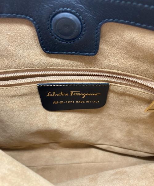 Salvatore Ferragamo（サルヴァトーレ フェラガモ）Salvatore Ferragamo (サルヴァトーレ フェラガモ) レザーワンハンドバッグ ブラックの古着・服飾アイテム