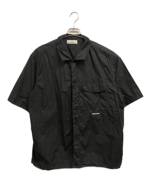 STONE ISLAND（ストーンアイランド）STONE ISLAND (ストーンアイランド) コットンポプリン オーバーシャツ ブラック サイズ:XXLの古着・服飾アイテム