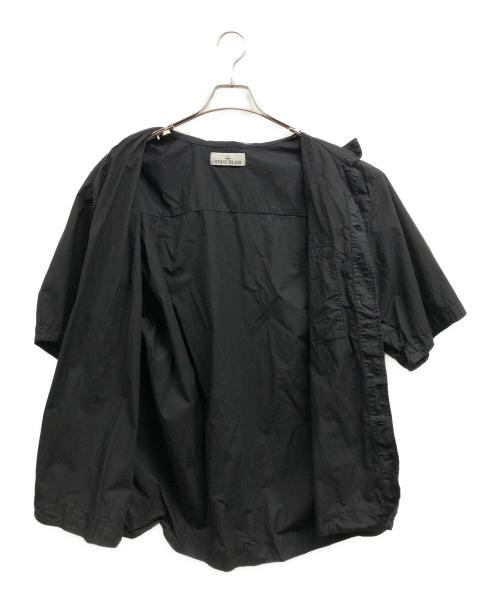 STONE ISLAND（ストーンアイランド）STONE ISLAND (ストーンアイランド) コットンポプリン オーバーシャツ ブラック サイズ:XXLの古着・服飾アイテム