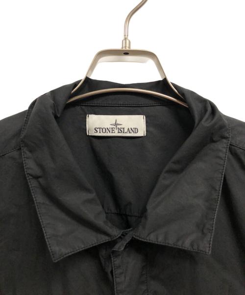 STONE ISLAND（ストーンアイランド）STONE ISLAND (ストーンアイランド) コットンポプリン オーバーシャツ ブラック サイズ:XXLの古着・服飾アイテム