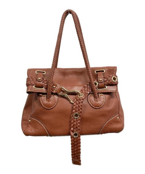 russet（ラシット）russet (ラシット) レザーハンドバッグ ブラウンの古着・服飾アイテム