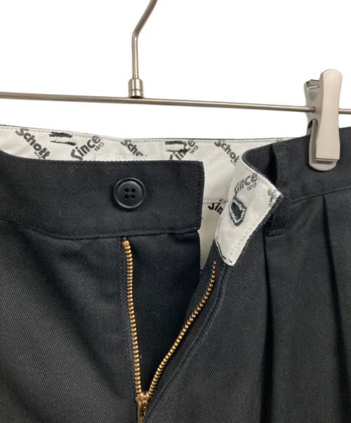 Schott（ショット）Schott (ショット) TC DOUBLE PLEATED WIDE PANTS ブラック サイズ:Lの古着・服飾アイテム