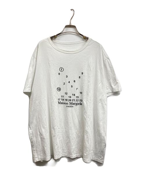 Maison Margiela（メゾンマルジェラ）Maison Margiela (メゾンマルジェラ) 23SS ナンバー ロゴ刺繍 半袖Tシャツ ホワイト サイズ:XXLの古着・服飾アイテム