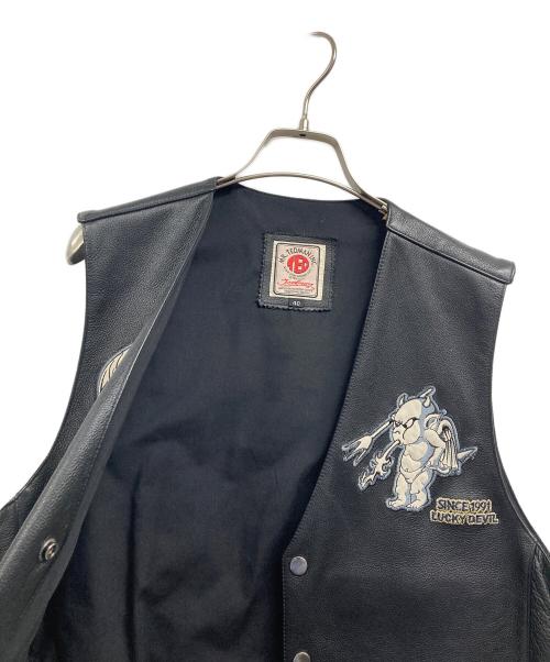 Mr. Tedman（テッドマン）Mr. Tedman (テッドマン) レザーベスト ブラック サイズ:40の古着・服飾アイテム