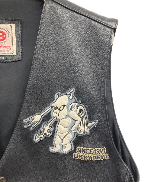 Mr. Tedman（テッドマン）Mr. Tedman (テッドマン) レザーベスト ブラック サイズ:40の古着・服飾アイテム