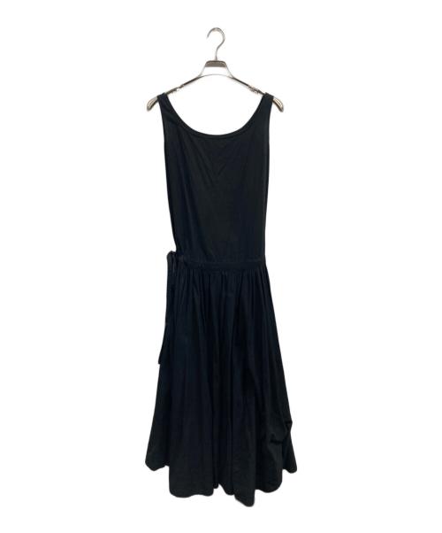 Y's（ワイズ）Y's (ワイズ) コットンウェストギャザーノースリーブワンピース ブラック サイズ:1の古着・服飾アイテム