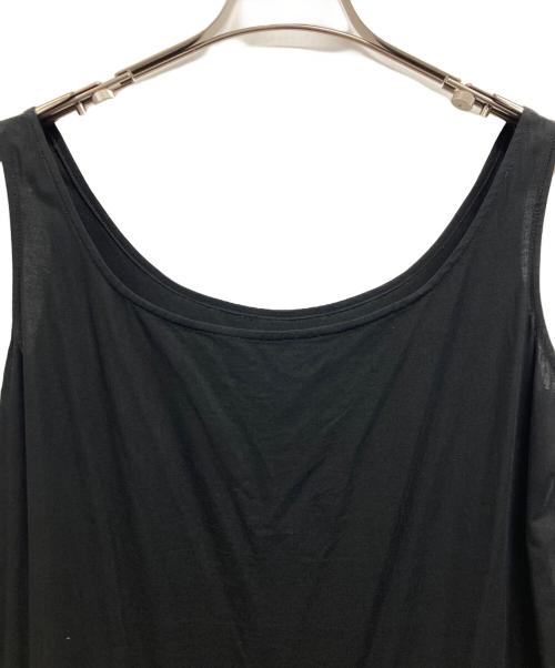 Y's（ワイズ）Y's (ワイズ) コットンウェストギャザーノースリーブワンピース ブラック サイズ:1の古着・服飾アイテム