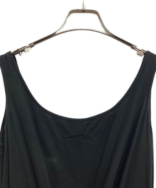 Y's（ワイズ）Y's (ワイズ) コットンウェストギャザーノースリーブワンピース ブラック サイズ:1の古着・服飾アイテム