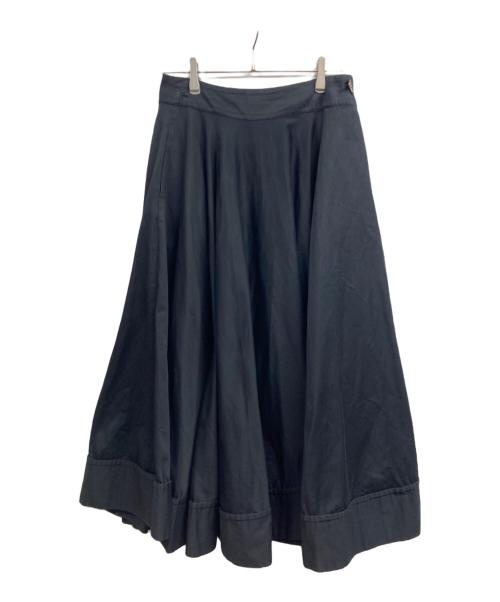 yohji yamamoto+noir（ヨウジヤマモトプリュスノアール）yohji yamamoto+Noir (ヨウジヤマモトプリュスノアール) ロングフレアスカート ブラック サイズ:2の古着・服飾アイテム