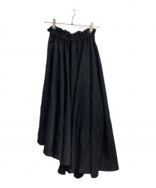 Y's（ワイズ）の古着「アシンメトリードレープウールスカート」｜ブラック