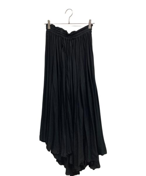Y's（ワイズ）Y's (ワイズ) 変形ギャザーロングスカート ブラック サイズ:2の古着・服飾アイテム