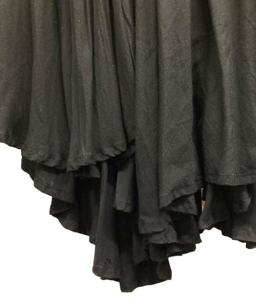 Y's（ワイズ）Y's (ワイズ) 変形ギャザーロングスカート ブラック サイズ:2の古着・服飾アイテム