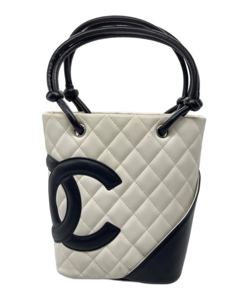 CHANEL（シャネル）CHANEL (シャネル) カンボンラインハンドバッグ ホワイト×ブラックの古着・服飾アイテム