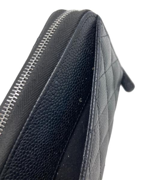 CHANEL（シャネル）CHANEL (シャネル) マトラッセクラシックロングジップウォレット ブラックの古着・服飾アイテム