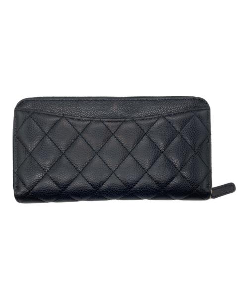 CHANEL（シャネル）CHANEL (シャネル) マトラッセ ラウンドファスナーウォレット ブラックの古着・服飾アイテム
