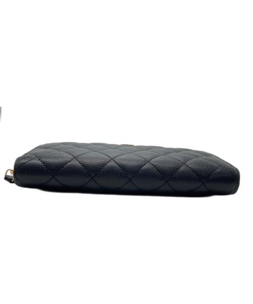 CHANEL（シャネル）CHANEL (シャネル) マトラッセ ラウンドファスナーウォレット ブラックの古着・服飾アイテム