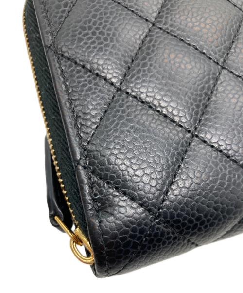 CHANEL（シャネル）CHANEL (シャネル) マトラッセ ラウンドファスナーウォレット ブラックの古着・服飾アイテム