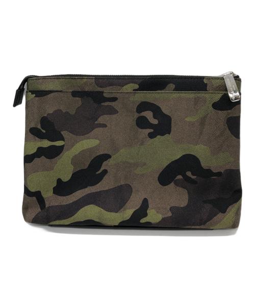 PELLE MORBIDA（ペッレモルビダ）PELLE MORBIDA (ペッレモルビダ) カモ柄クラッチバッグ カーキの古着・服飾アイテム