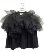 COMME des GARCONSコムデギャルソン）の古着「チュールフリル襟カットソー」｜ブラック