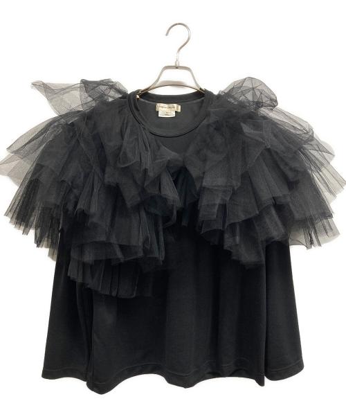 COMME des GARCONS（コムデギャルソン）COMME des GARCONS (コムデギャルソン) チュールフリル襟カットソー ブラック サイズ:XSの古着・服飾アイテム