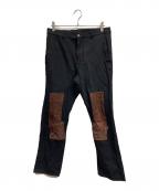 COMME des GARCONS HOMME PLUSコムデギャルソンオムプリュス）の古着「パッチワーク縮絨パンツ」｜ブラック