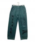 X-LARGEエクストララージ）の古着「RANDOM PRINT EASY PANTS」｜グリーン