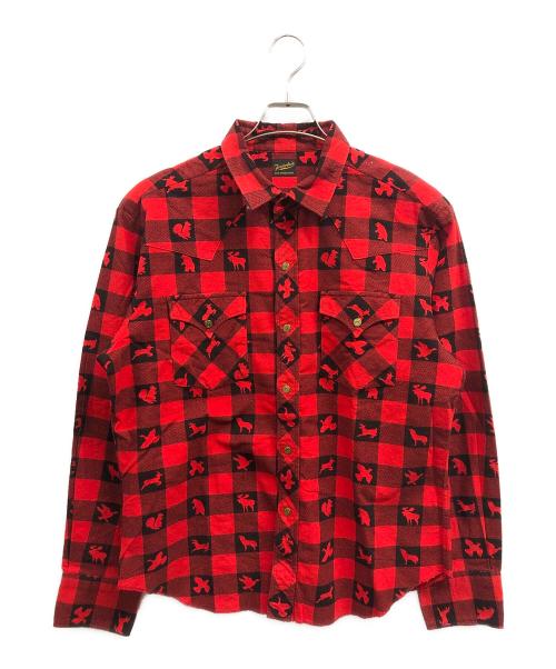 TENDERLOIN（テンダーロイン）TENDERLOIN (テンダーロイン) T-WESTERN SHT W レッド サイズ:Mの古着・服飾アイテム