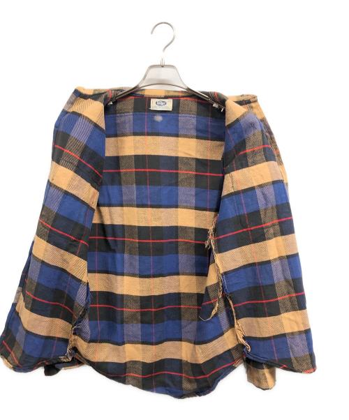 Mr .Leggs（ミスターレッグス）Mr .Leggs (ミスターレッグス) 80～90ｓネルシャツ ベージュ×ブルー サイズ:Mの古着・服飾アイテム