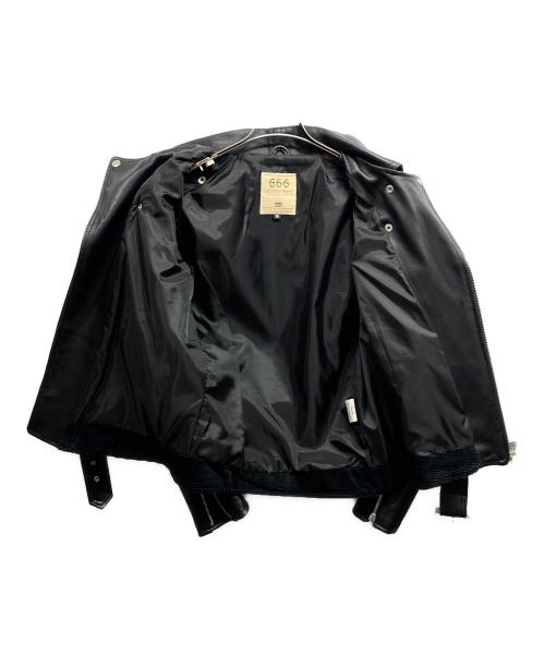 666（666）666 (666) ダブルライダースジャケット ブラック サイズ:36の古着・服飾アイテム