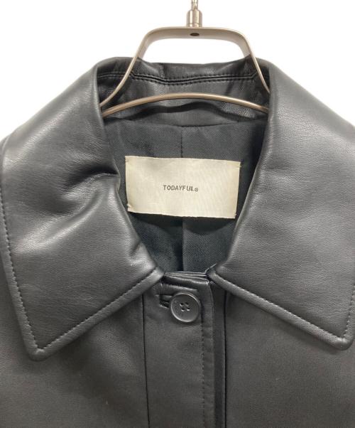 TODAYFUL（トゥデイフル）TODAYFUL (トゥデイフル) Ecoleather Soutiencollar Jacket ブラック サイズ:38の古着・服飾アイテム