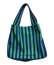 marimekko（マリメッコ）の古着「Knitted Bag Merirosvo」｜ブルー×グリーン