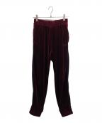 myneマイン）の古着「VELOUR TRACK PANTS/MYNEパンツ」｜レッド