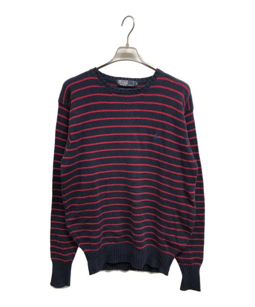 RALPH LAUREN（ラルフローレン）RALPH LAUREN (ラルフローレン) ボーダーニット ネイビー×レッド サイズ:Lの古着・服飾アイテム