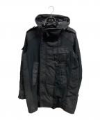 DIESELディーゼル）の古着「切替デザインフーデッドコート」｜ブラック