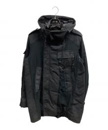 DIESEL（ディーゼル）の古着「切替デザインフーデッドコート」｜ブラック
