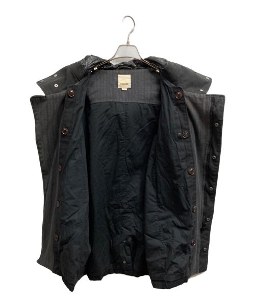 DIESEL（ディーゼル）DIESEL (ディーゼル) 切替デザインフーデッドコート ブラック サイズ:Mの古着・服飾アイテム