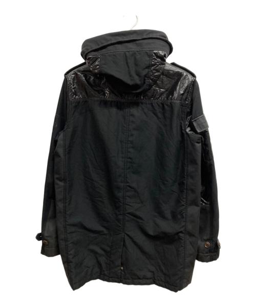 DIESEL（ディーゼル）DIESEL (ディーゼル) 切替デザインフーデッドコート ブラック サイズ:Mの古着・服飾アイテム