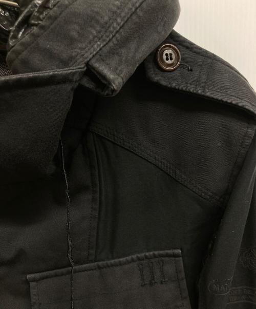 DIESEL（ディーゼル）DIESEL (ディーゼル) 切替デザインフーデッドコート ブラック サイズ:Mの古着・服飾アイテム